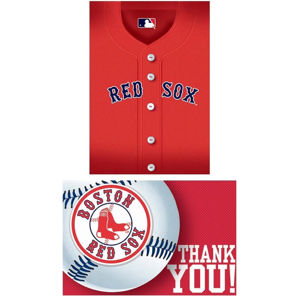 Boston Red Sox MLB Baseball Sports Banquet Party Invitations & Thank You Notes